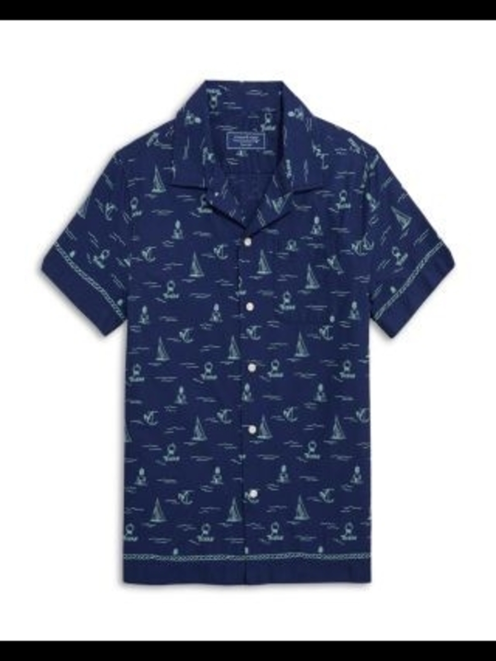 Vineyard Vines Navy Short-Sleeve Sailboat Print Button-Down Size M